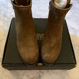 Frye Natalie Stud Double Zip Ankle Boots